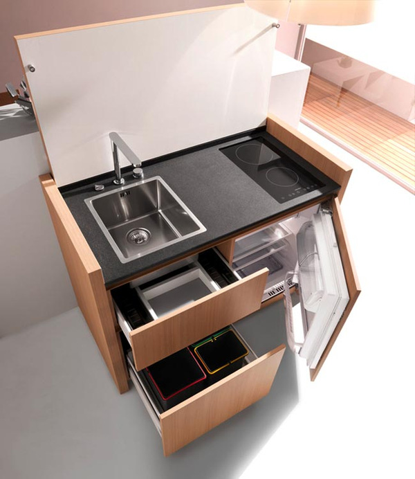 Thiết kế bồn rửa bát cứu cánh cho nhà bếp chật hẹp
